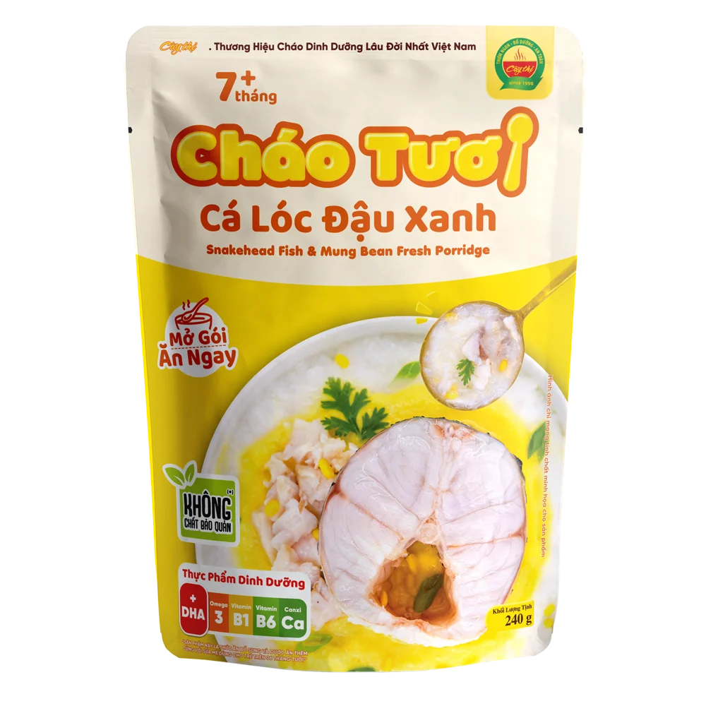 Cháo tươi cá lóc đậu xanh