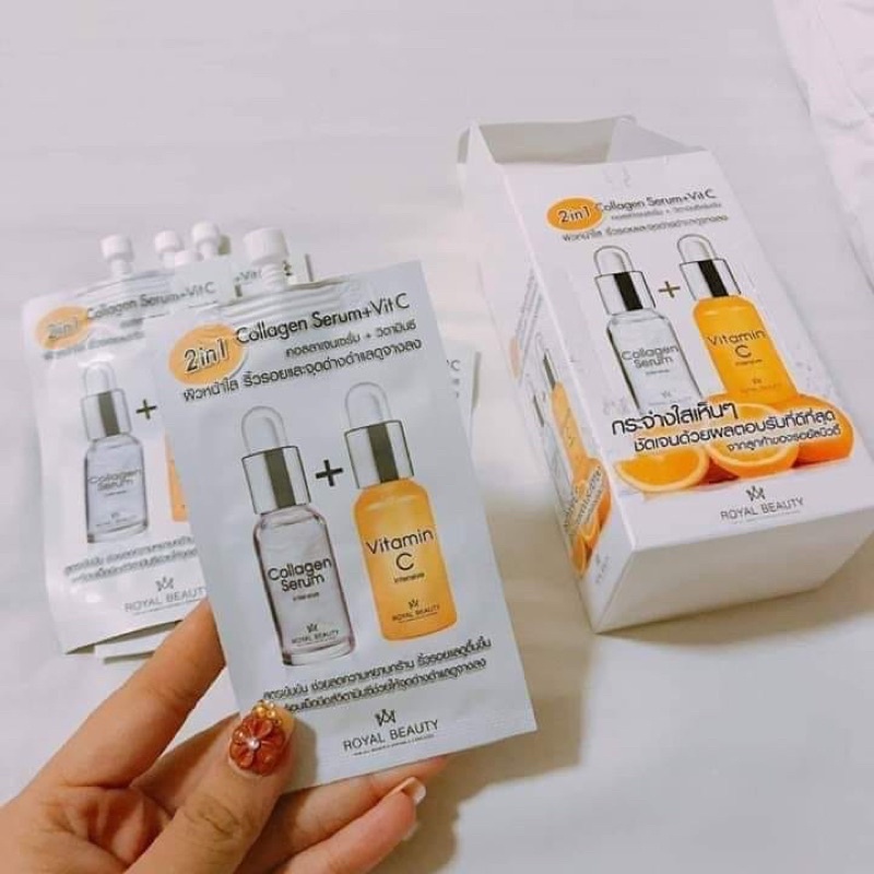 hộp (6 gói) serum collagen + vit c nội địa Thái lan