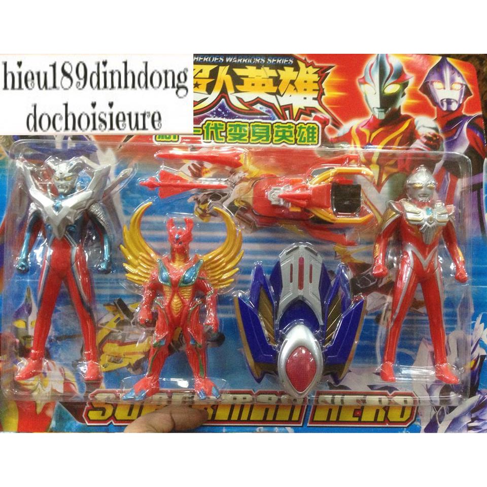 Vỉ siêu nhân điện quang kèm phụ kiện siêu nhân (ảnh thật)