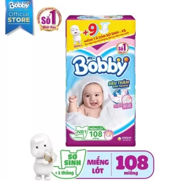 [TẶNG MIẾNG NGẪU NHIÊN] Miếng Lót Sơ Sinh Bobby Newborn 1-108 miếng