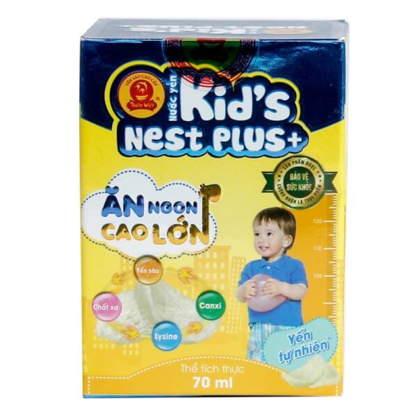 Thực phẩm bảo vệ sức khỏe - Nước yến Kids Nest Plus+ hương Tự nhiên 70ml	